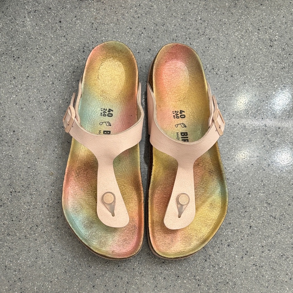 Birkenstock Sandals with Pastel Pink Straps